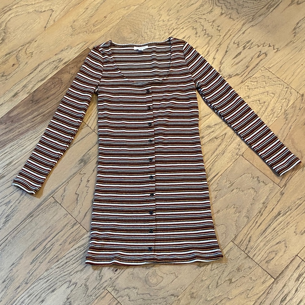 Topshop Long Sleeve Striped Mini Dress size 6
